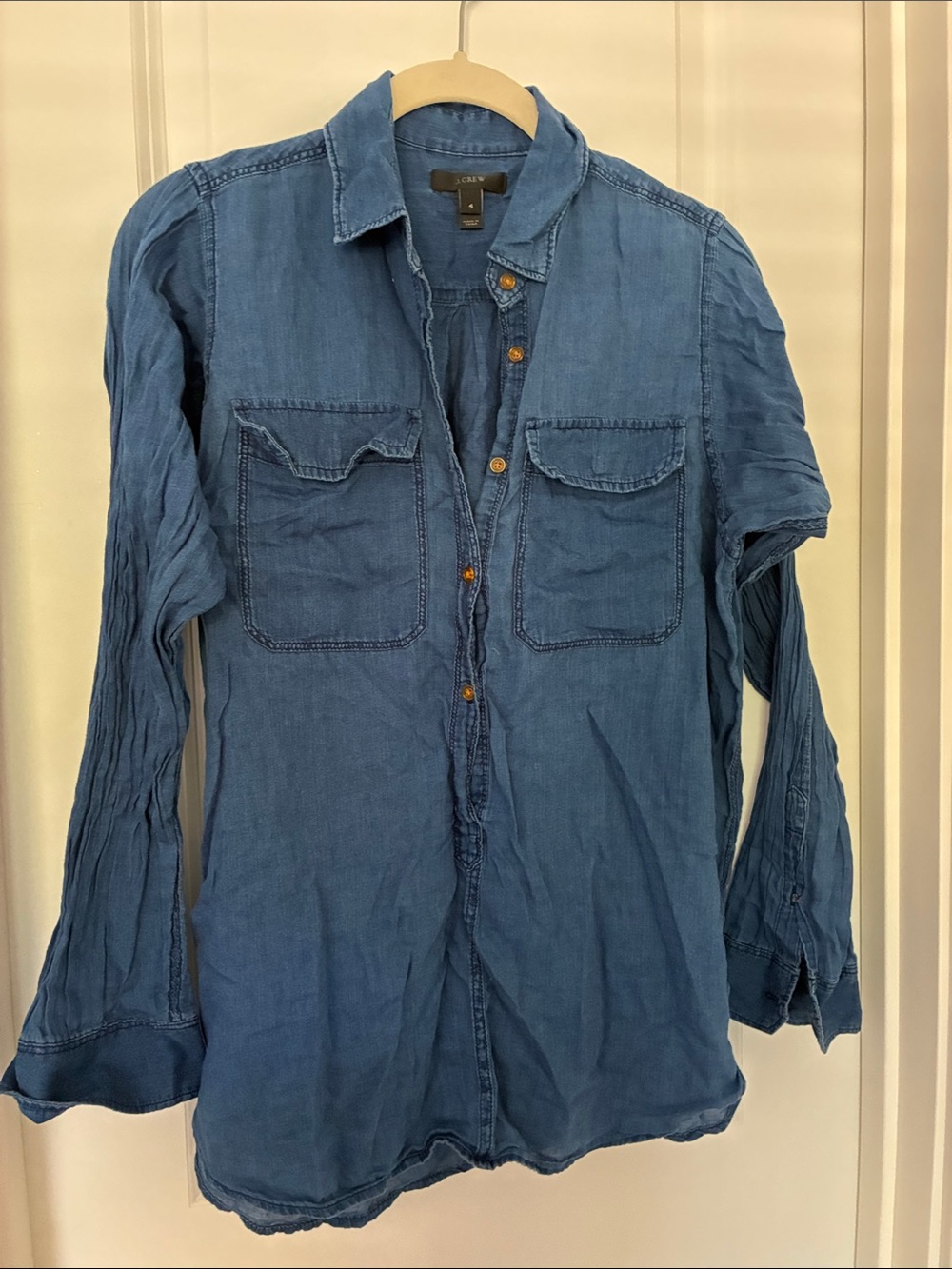J. Crew Blue Denim Button-Up Shirt